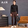 Antonio Men's Chinese Retro Jacquard Lamb Wool Blend Shirt