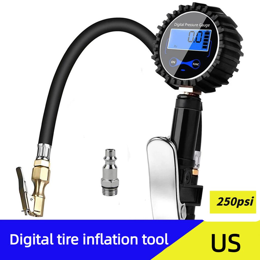 250PSI Tire Pressure Counter With LCD Display – Automotive And Motorcycle Tire Gauge For Accurate Pressure Testing
