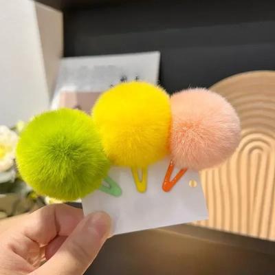 Grampos de cabelo de pelúcia coloridos em forma de estrela BB para meninas, grampos de cabelo fofos e fofos, grampos de franja lateral, moda coreana, acessórios para cabeça para crianças