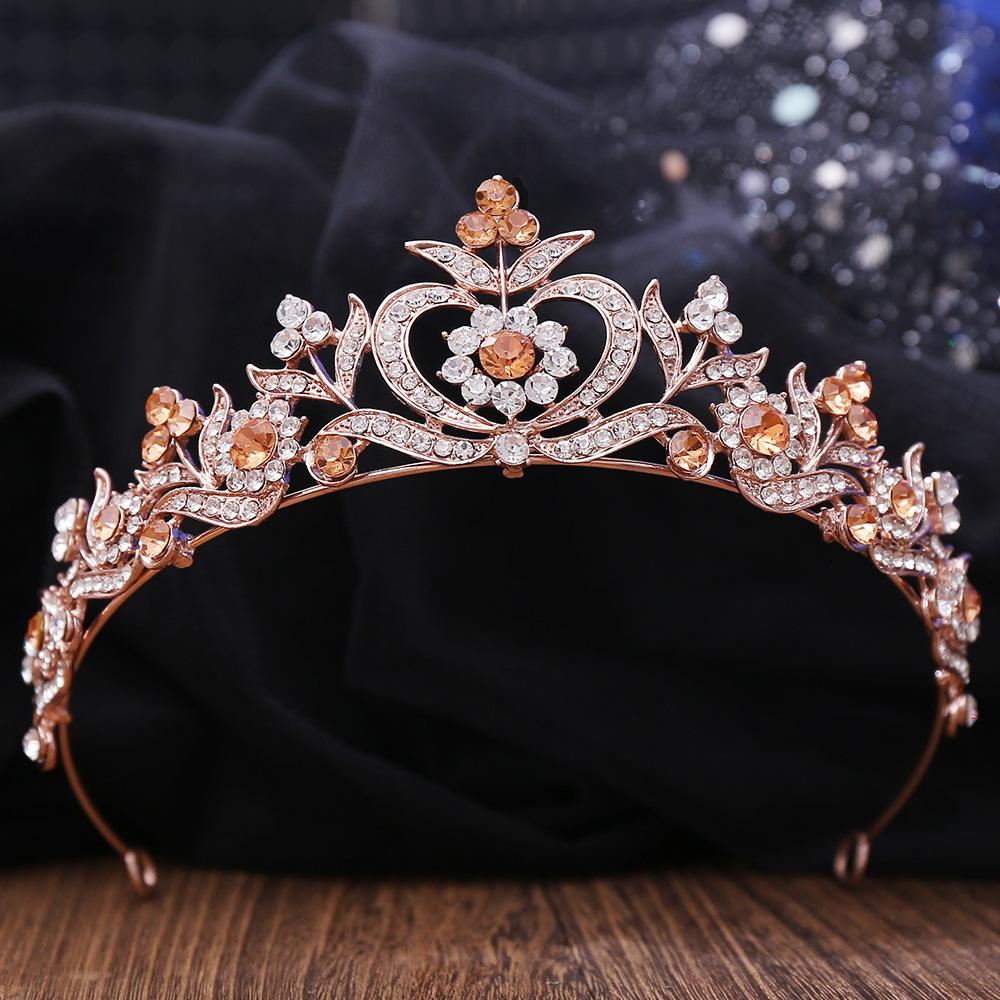 Neue Brautkopfbedeckung, exquisite Strasskrone Braut Prinzessin Krone Hochzeitszubehör Krone Haarschmuck