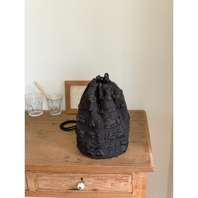 

Новый нишевый рюкзак рюкзак для девочек рюкзак для девочек повседневный ведро нейлон затягивающийся шнурок мешок с затягивающимся верхом чёрный