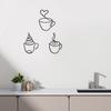 Taza de Café Arte de Pared Metálico Alambre de Hierro Negro Vintage Decoración de Pared para Cafetería Temática Rústica Señal Colgante de Pared para Bar Cocina Restaurante Tienda Hogar