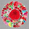 50pcs Waterproof Rose Flower Graffiti Stickers for DIY, Water Bottles, and Luggage