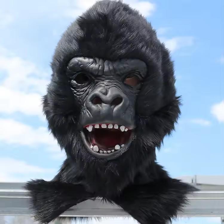 Maska King Konga Hororové Zvíře Gorila Opice Maska Novinka Halloween Cosplay Kostým Pokrývka Hlavy Zvířecí Večírek Šimpanz Maska na Celou Hlavu