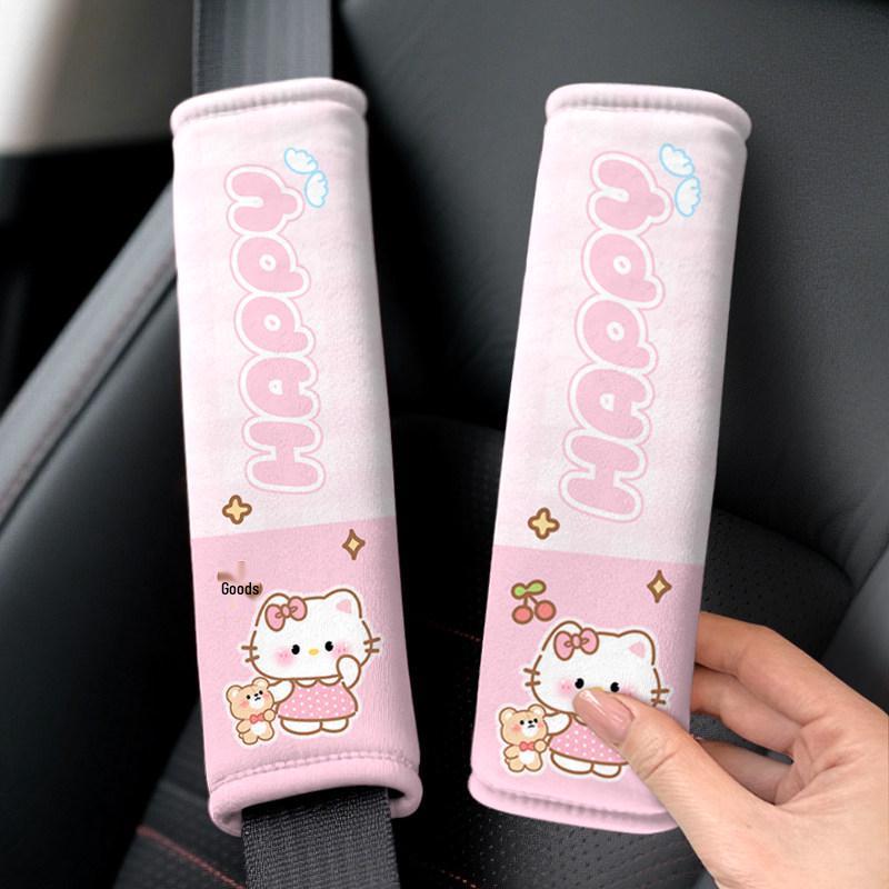 Cute Cartoon Kitty Seat Belt Cover - Anti-Choking Car Interior Protector