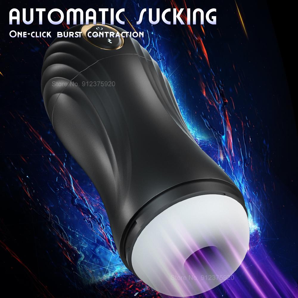 Male Masturbator Toys Automatic Sucking Masturbation Cup For Men Deep Throat Oral Vagina Suction Blowjob Vibrating Sex Machine