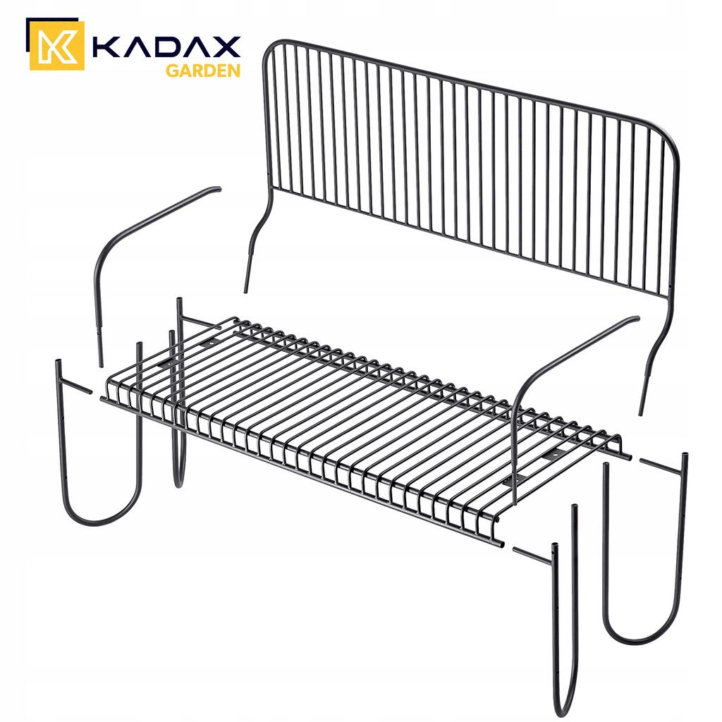 KADAX Gartenbank Parkbank mit Rückenlehne Metall für Terrasse Stabil Schwarz