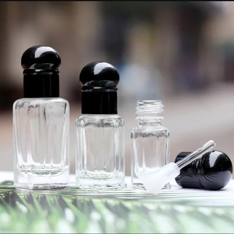 10/30/50/100PCS 3/6/12ml Mini Empty Glass Perfume Bottles Dropper Essential Oil Bottles Walk Ball Vials with Glass Sticker 4