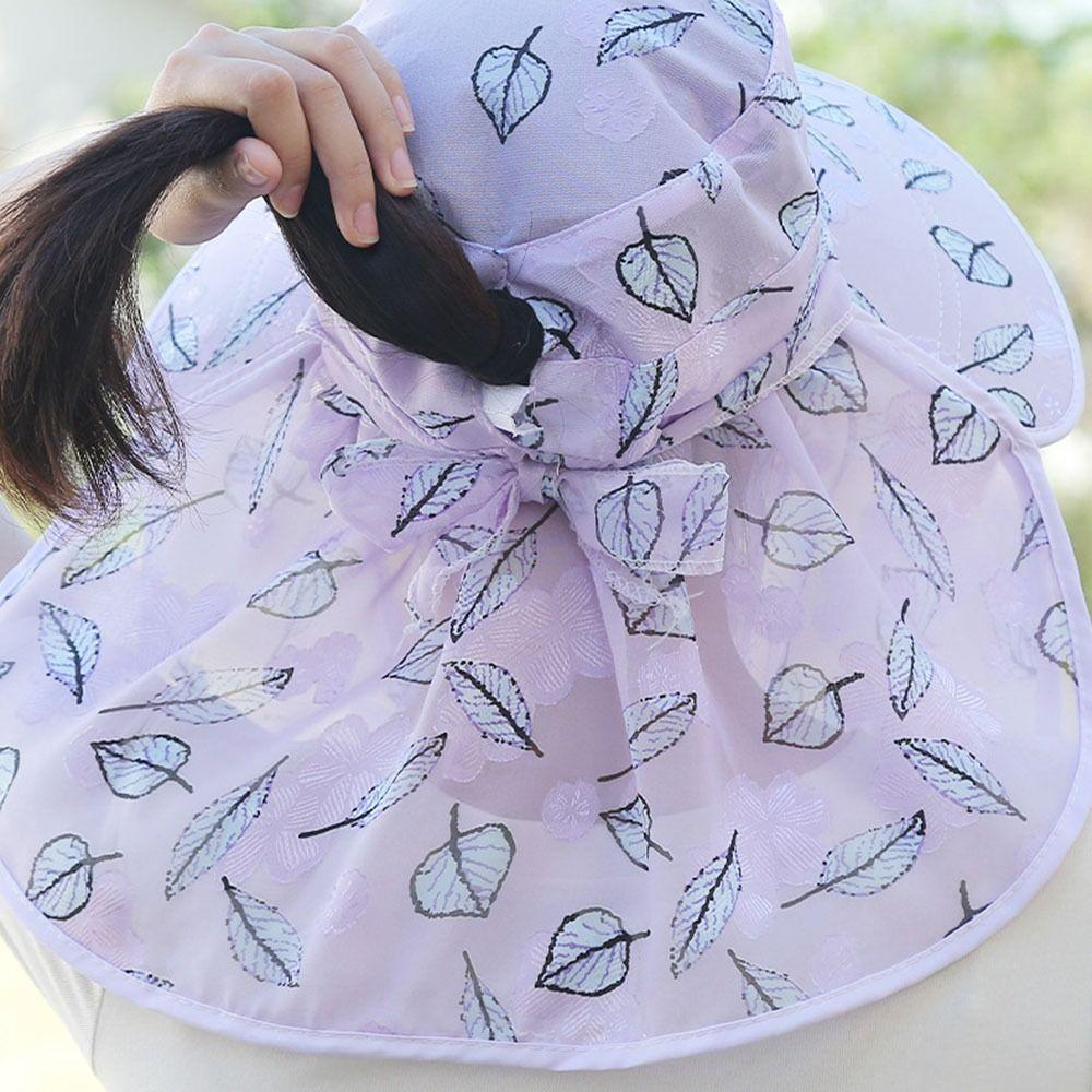Sunscreen Bucket Hat Wide Brim Ponytail Hats New Tea Picking Cap  Outdoor