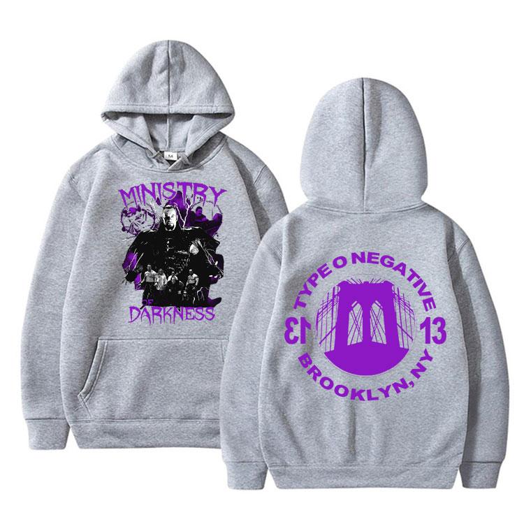 Vintage Type O Negativní potisk Mikina Pánské Fleece Bavlna Mikiny Unisex Dámské Mikina Rock Band Běžné Oversized Streetwear Unisex