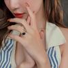 Vintage Fashion Morandi Two-Color Enamel Stitched Open Rings Elegant Jewelry Party Girl's Luxury Accessories for Women