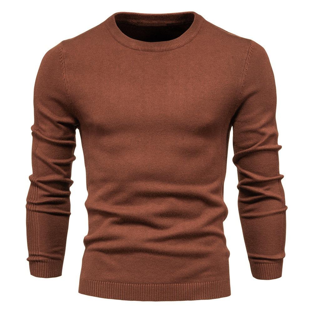 Autumn and Winter Thickened Sweaters, Men's Round-neck Slimming Sweaters, Men's Knitted Sweaters, Top for Casual Wear