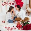 NUOBESTY 40pcs Glitter Heart Swirl Hanging Decoration, 3D Heart Shape Ornament Love Hanging Cutouts Valentines Banner Heart Garland Streamers