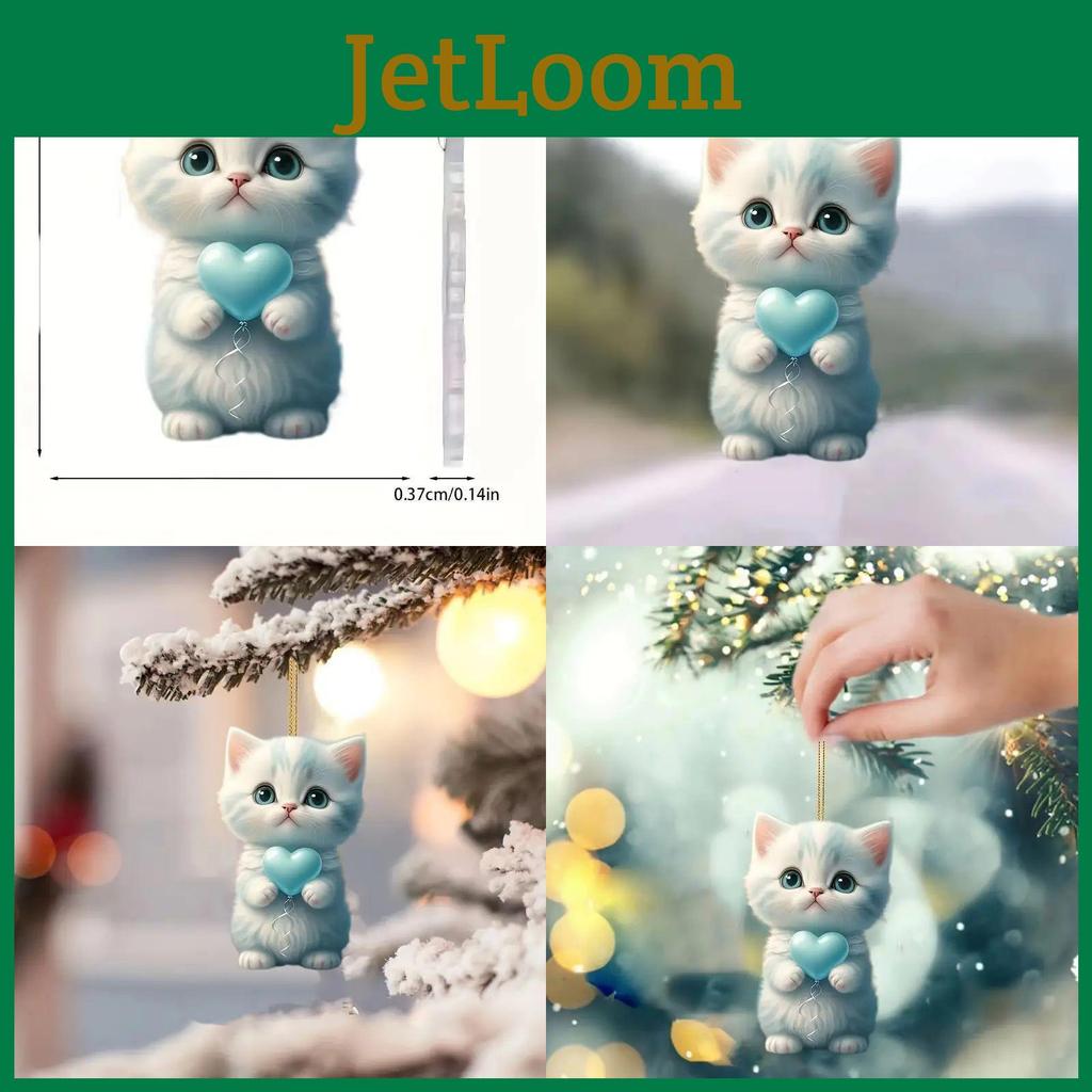 Whimsical Acrylic Blue Cat Hanging Charm Cute Cartoon Motif Perfect For Car Decoration