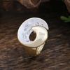 New enamel geometric hollow starry sky ring women's creative high sense diamond inlaid alloy ring