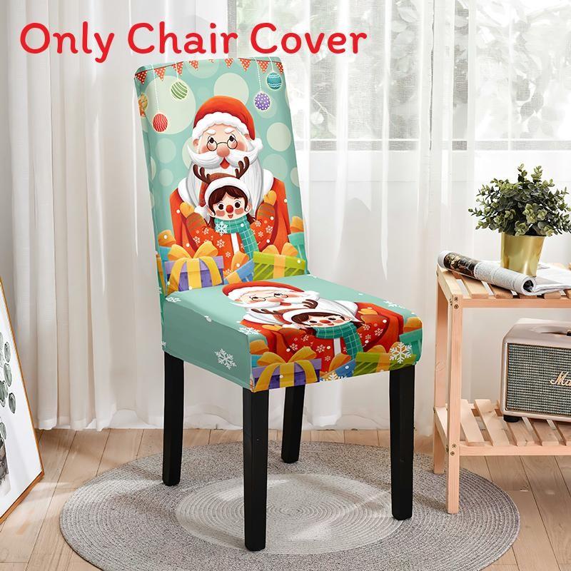 

Dining Christmas Santa Chair Covers Stretch Slip Seat Protector Room Party Decor Style 6