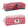 Cute Plaid Pencil Case Sweet Stationery Storage Pouch Korean Style Plaid Storage Bag  Children