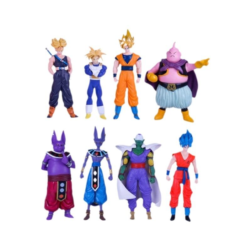 8 PCS Dragon Ball Z Action Figure Set, Goku Vegeta Buu Beerus Anime Figures Collectible Model Toys, Gift for DBZ Fans