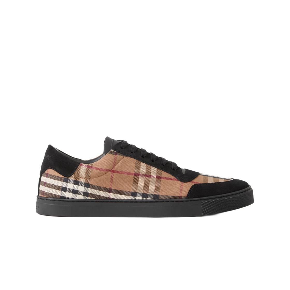 

Burberry Vintage Check Cotton And Suede Sneakers Birch Brown EU 43
