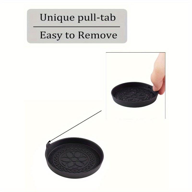 Black Circular Textured Silicone Cup Holders, Universal Anti-Slip Anti-Spill Anti-Dust Car Interior Accessories Suitable for Toyota and Vehicles