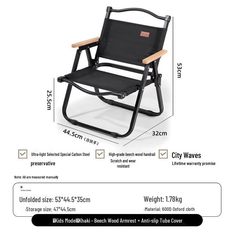 Kermit Outdoor Folding Chair Set: Portable Leisure Fishing & Camping Chair with Table