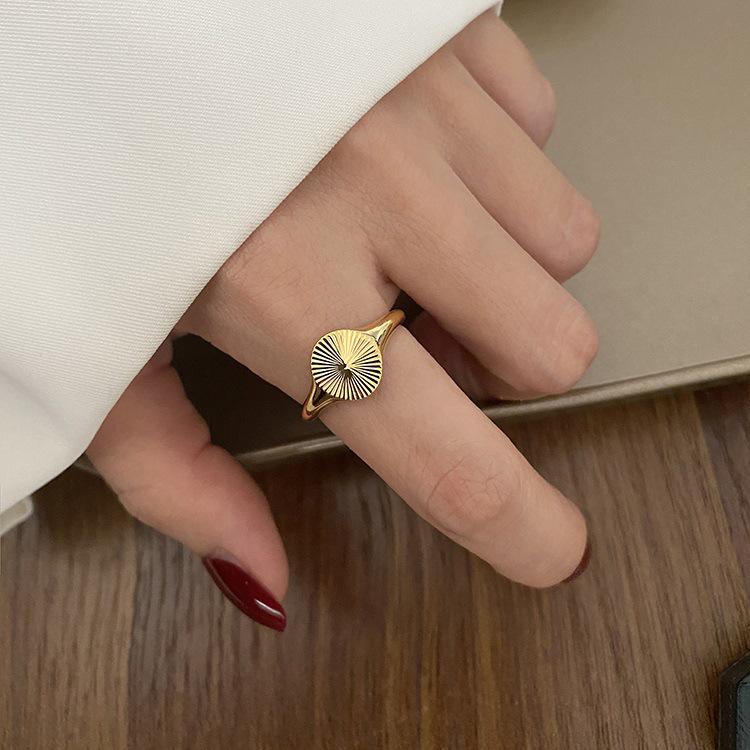 European Style 18k Rose Gold Plated Non-Fading Ring - High-End Brass Jewelry for Women