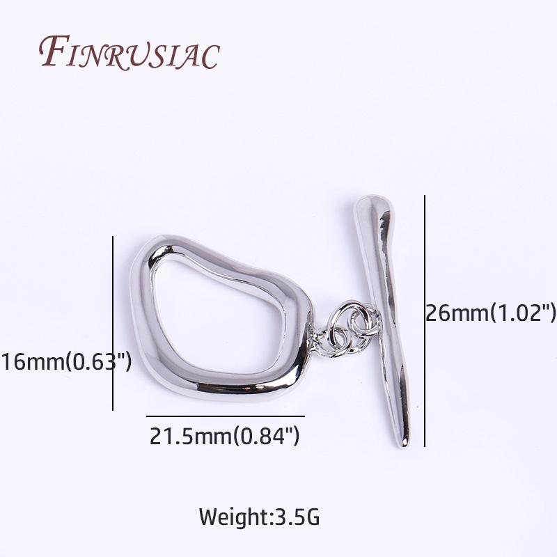 18K Real Gold Plated Geometry Heart OT Clasp For Bracelet Necklace Components,Dainty Brass Toggle Clasp DIY Accessory Wholesale