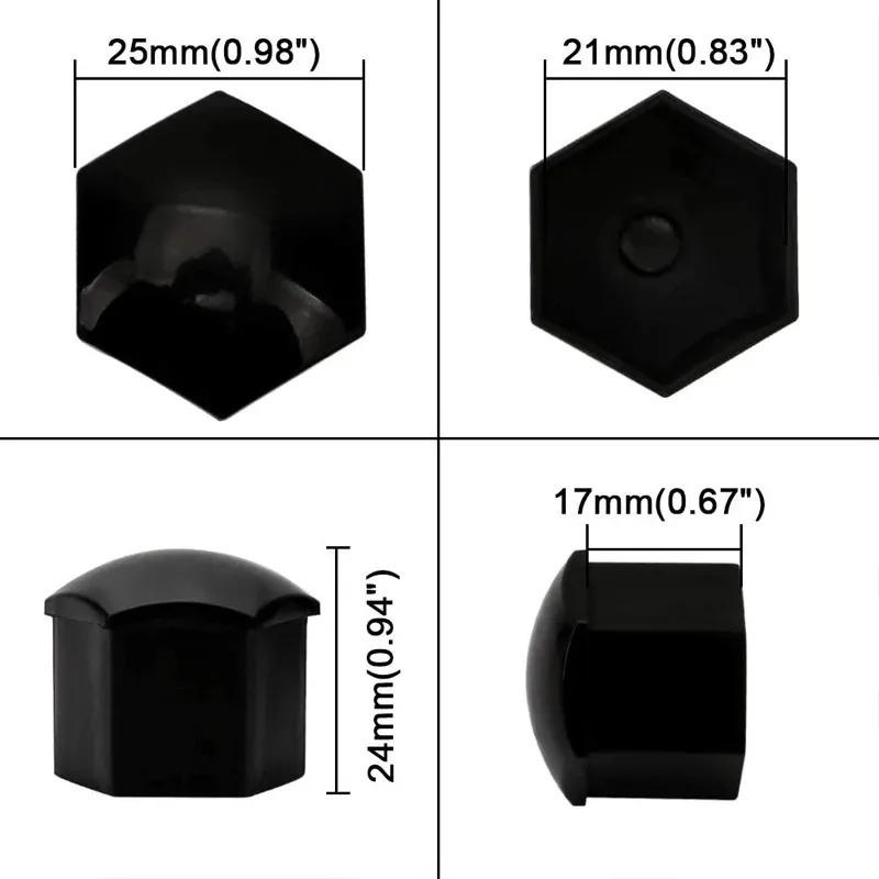 20/40Pcs Car Wheel Nut Caps 17/19/21mm Auto Hub Screw Cover Black Plastic Anti Dust Car Wheel Nut Bolt Covers Tire Accessories