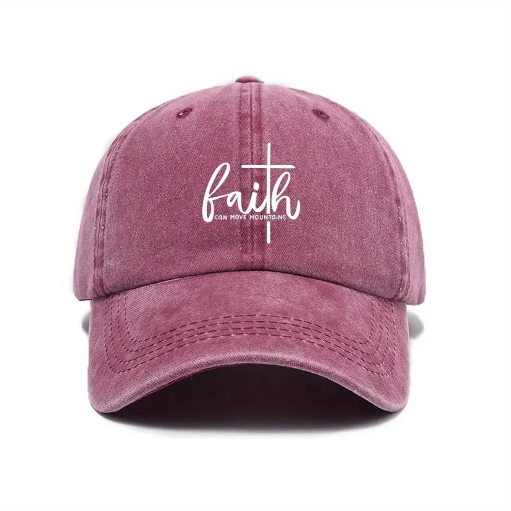 "Faith" Verstellbare Baseballkappe - Schwarz Atmungsaktive Snapback, Unisex Lässige Kopfbedeckung für Männer & Frauen
