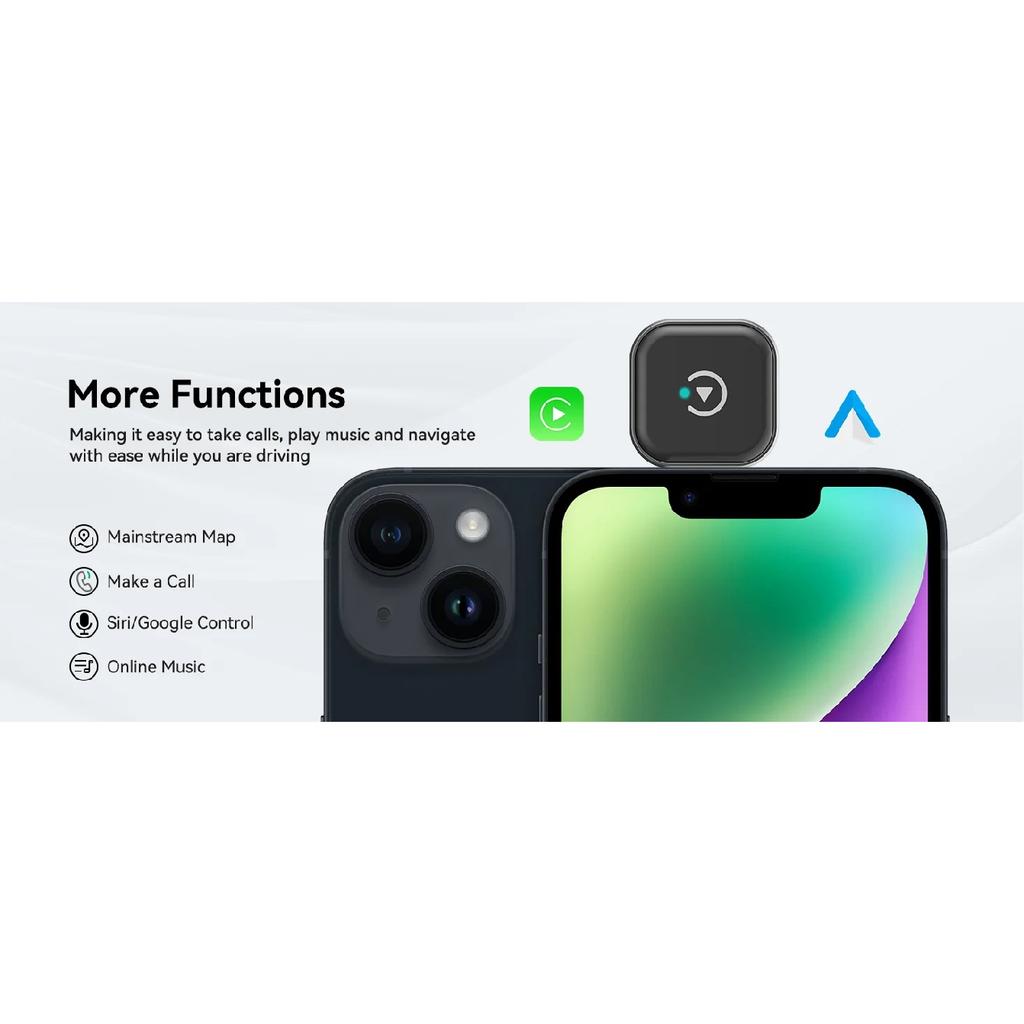 2026 2-in-1 Wireless CarPlay & Android Auto Adapter, Ultra Mini Dongle Converts Wired to Wireless Plug & Play Stick for Cars