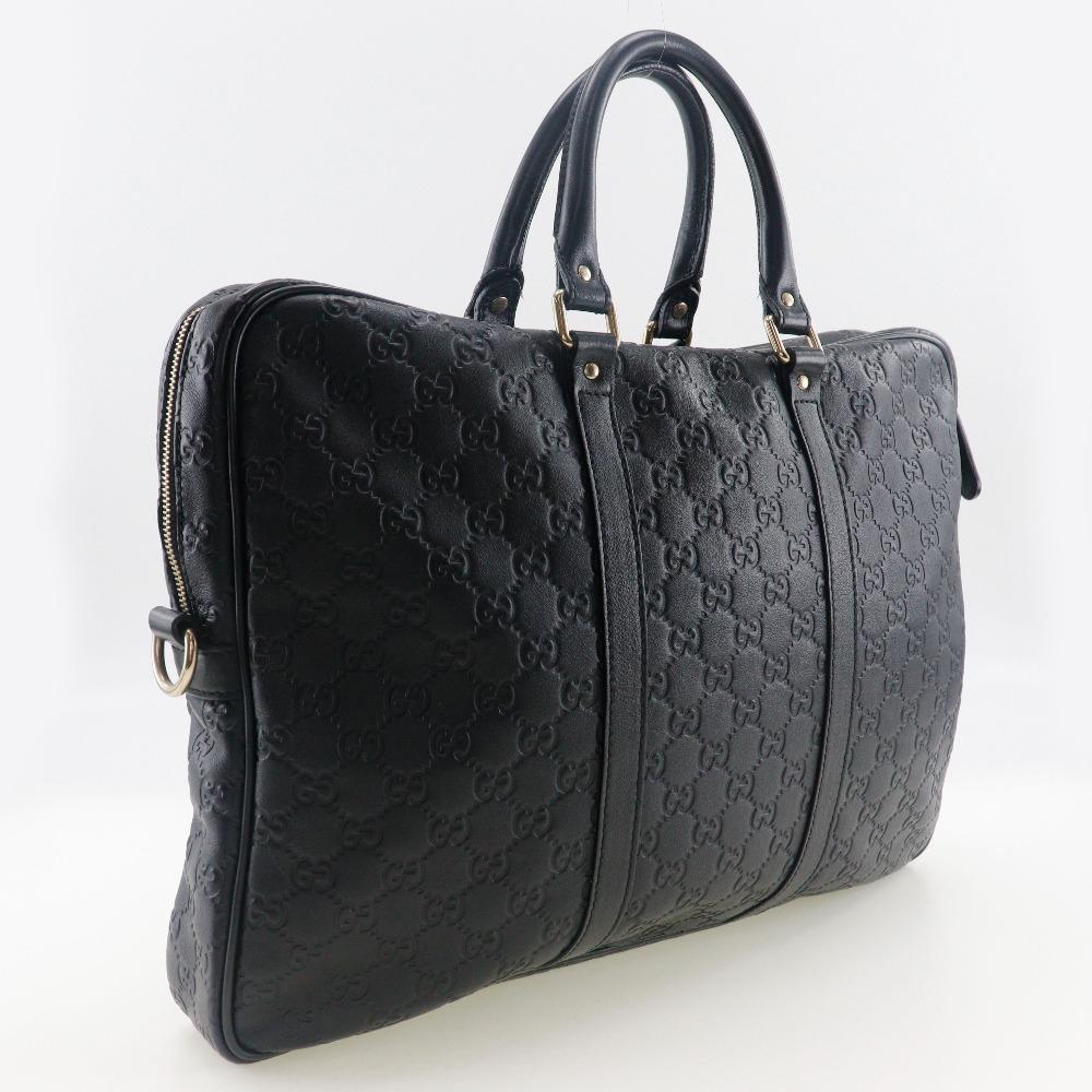 GUCCI GG Business bag 201480 Briefcase black Sima leather mens Used