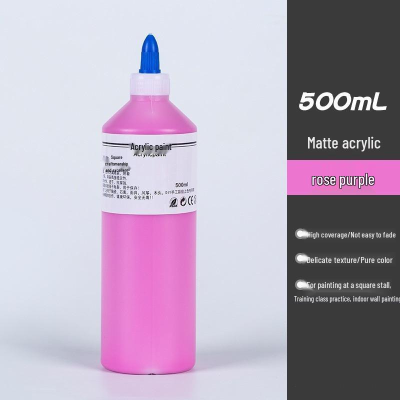 500ml Čtvercová láhev Akrylová barva pro dětské graffiti, Malování sádrových panenek a Omalovánky pro mateřskou školu