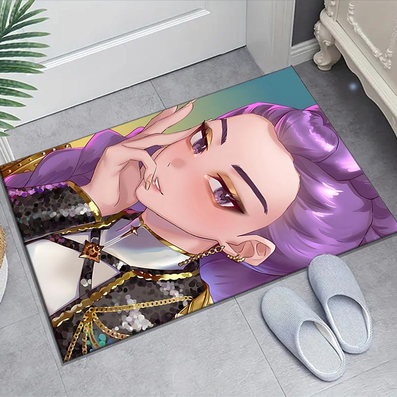 1pc KPop Demon Hunters RUMI7 Design Area Rug - Non-Slip, Soft & Cozy Floor Mat for Living Room, Bedroom, Office - Indoor/Outdoor Decorative Carpet