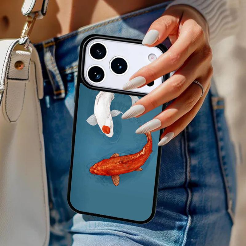 Koi Carp Fish Phone Case For iPhone 17 Air 14 15 13 12 Max Cover For Apple 14 15 16 16e 11 Pro Max Plus