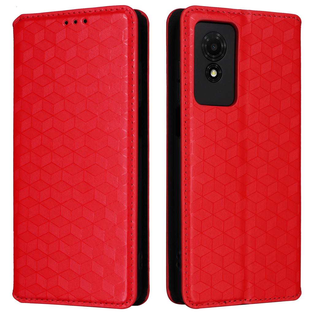 For TCL 501 T433D Case Rhombus Imprinted Phone Cover with Wallet Card Slots