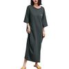 Room Short Crew Neck Pajama Long Loose Loungewear Dress 01 [HEWEAYTA] Women's Dress, Sleeve, - Dress, Cotton, Summer, Length, Thin, Fit, (Gray XL)