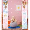Baby Bear Gender Reveal Decorations - Boy or Girl Porch Sign Banner, Pink Blue Balloon Baby Shower Door Hanging Banner for Party Supplies