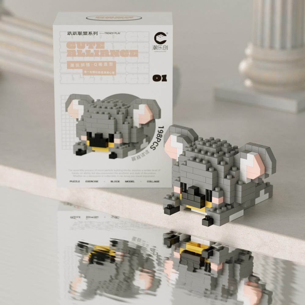 Süßer Mini auf der Vorderseite liegend Disney Mickey Bausteine Batman Kleiner Panda Stein 3D Süße Kuromi Sanrio Modell Spielzeug Für Kinder Geschenk