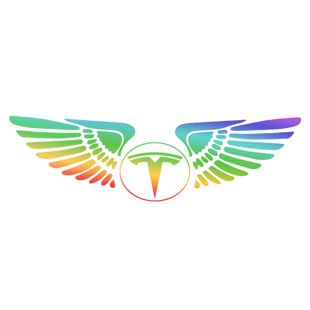 

Colorful 3D Car Styling Logo Angel Wing Windshield Trunk Sticker Decor For Tesla Model Y juniper Model 3 highland Coil Mod WYE