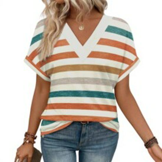 New Women's Color-Block Round Neck Loose Fashion Sweater