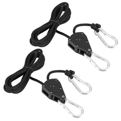 2pcs 1 8inch Ratchet Hanger Pulley Rope for Hanging Tent Room Fan Grow Plant Lamp