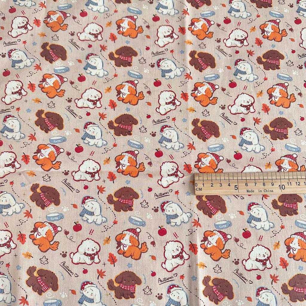 Korean Style 100% Cotton Digital Print Cartoon Fabric for Children's, Family, and Homewear DIY