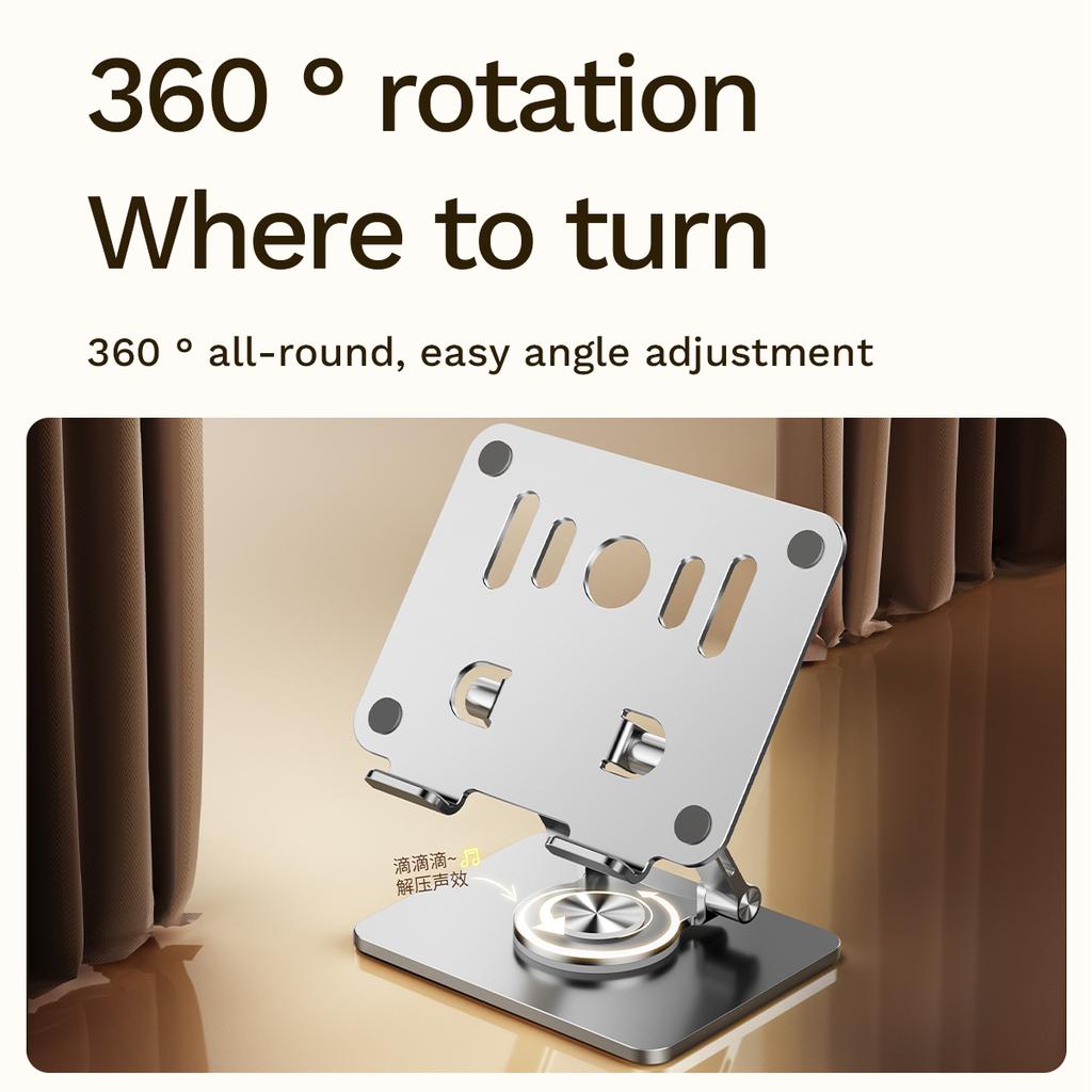 J58 Cooling Gaming Stand Rotating Tablet Holder Dual Rod Support Alloy Steel Foldable Cradle