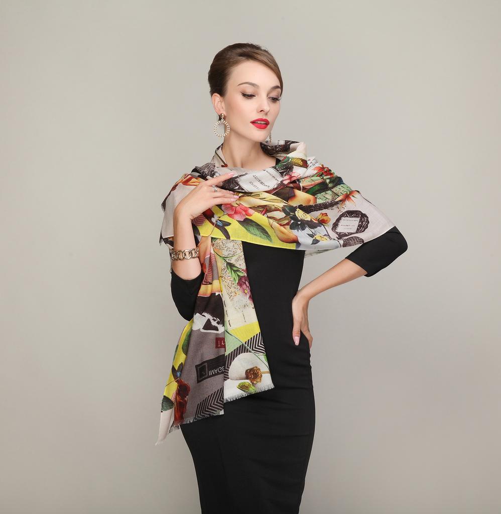 Pure Wool Scarves New Design Plus Size Wool Scarf Wraps Fashion Elegant Brand Pashmina Women All-Match Warm Winter Scarf Shawl