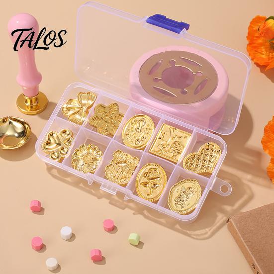 Journaling Collage Stamp 10Pcs Wax Seal Heads Set, Vintage Classic Embossed Sealing Handwritten Note for Envelopes Wedding Party Invitations