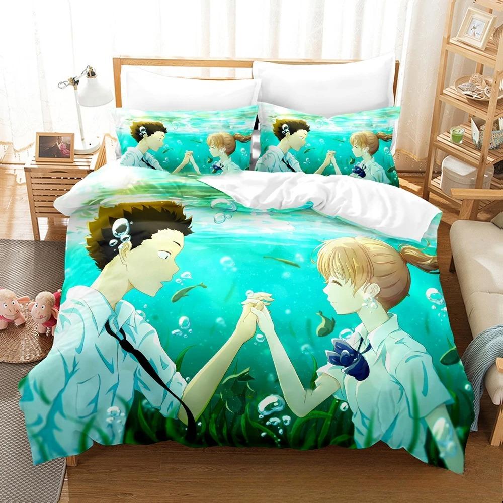 Comfortable Anime Print Duvet Cover Set With Duvet Cover And Pillowcases King Queen Twin Sizes For Boys Girls And Kids