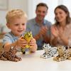 3D Printed Leopard Figurine Movable Joints Leopard Figure Articulated Animal Model Fidget Toy Home