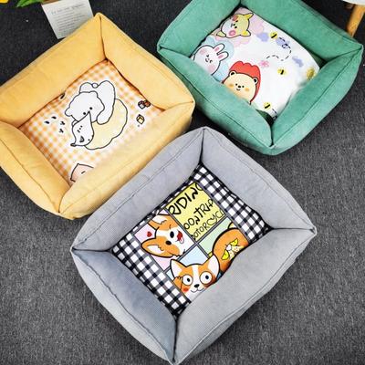 Pet Sofa Pet Nest Printed Warm Cat Nest Dog Nest Pet Bed Scratch Resistant Cartoon Pet Nest Cat Bed  Dog Accessories  Pet Bed
