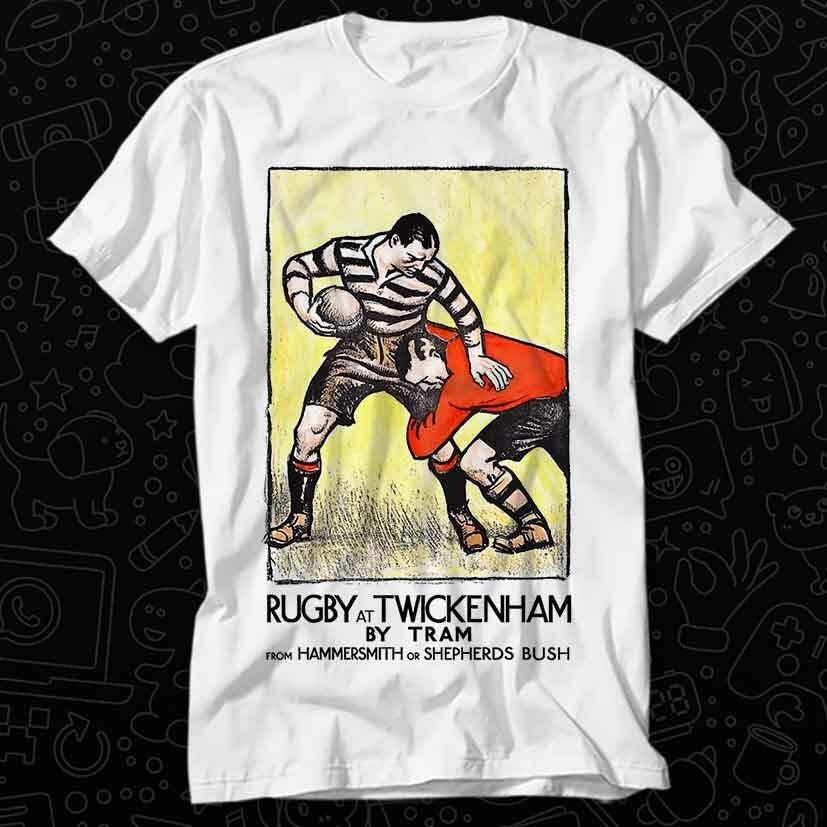 

1921 Rugby At Twickenham Advertising Hammersmith Shepherds Bush T Shirt 504 4XL