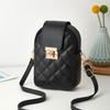 Embroidered Diamond Pattern Crossbody Phone Bag - 2023 Ladies' Versatile Single Shoulder Bag